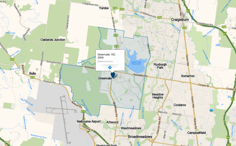 Greenvale Victoria map showing service area covered by JM & Sons Piano Movers, expert piano relocation specialists in Melbourne.