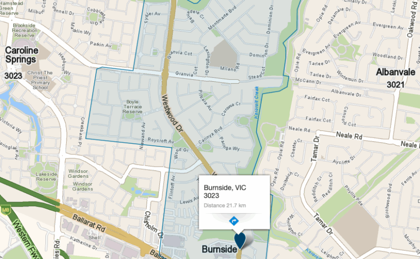 “Burnside VIC map showing service area covered by JM & Sons Piano Movers, trusted piano relocation specialists in Melbourne”