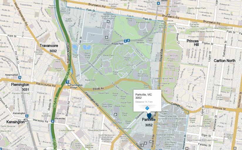 Parkville Victoria map showing service area covered by JM & Sons Piano Movers, trusted piano relocation specialists in Melbourne