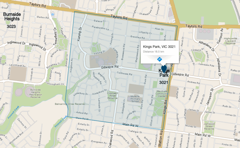 “Kings Park VIC service area map covered by JM & Sons Piano Movers, expert upright and grand piano movers in Melbourne’s west”