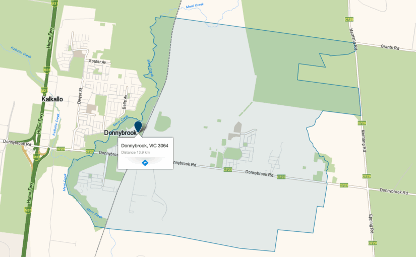 “Donnybrook VIC service area map covered by JM & Sons Piano Movers, expert upright and grand piano relocations in Melbourne’s north”