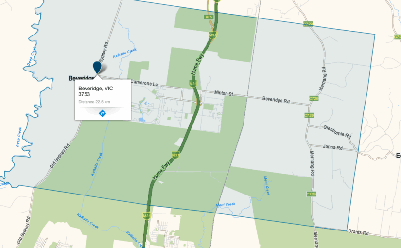 “Beveridge VIC service area map covered by JM & Sons Piano Movers, expert upright and grand piano relocations in Melbourne’s northern region” 