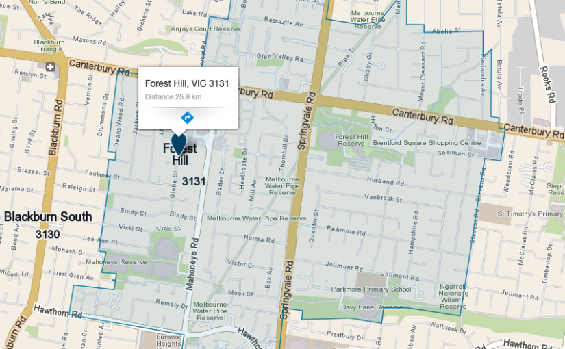 “Forest Hill VIC service area map covered by JM & Sons Piano Movers, expert upright and grand piano relocations in Melbourne’s east”