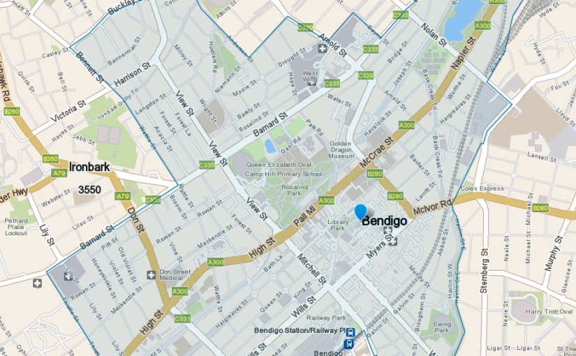 “Bendigo VIC service area map covered by JM & SONS Piano Movers, specialist rural upright and grand piano relocations in regional Victoria”