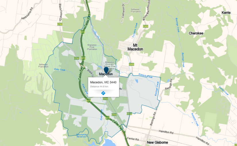 “Macedon VIC service area map covered by JM & SONS Piano Movers, specialist rural upright and grand piano relocations in regional Victoria” 