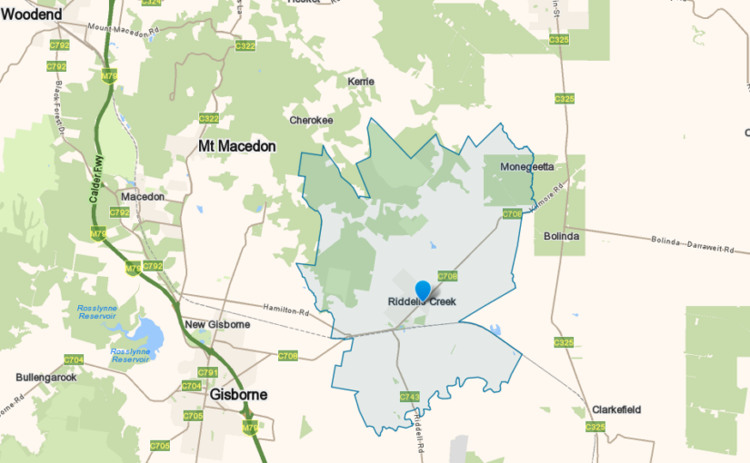 “Riddells Creek VIC service area map covered by JM & SONS Piano Movers, specialist rural upright and grand piano relocations in regional Victoria” 